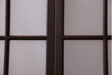 モダンなアンティークガラス戸4枚セット　当時物色ガラス入り