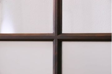 モダンなアンティークガラス戸4枚セット　当時物色ガラス入り