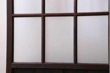 モダンなアンティークガラス戸4枚セット　当時物色ガラス入り