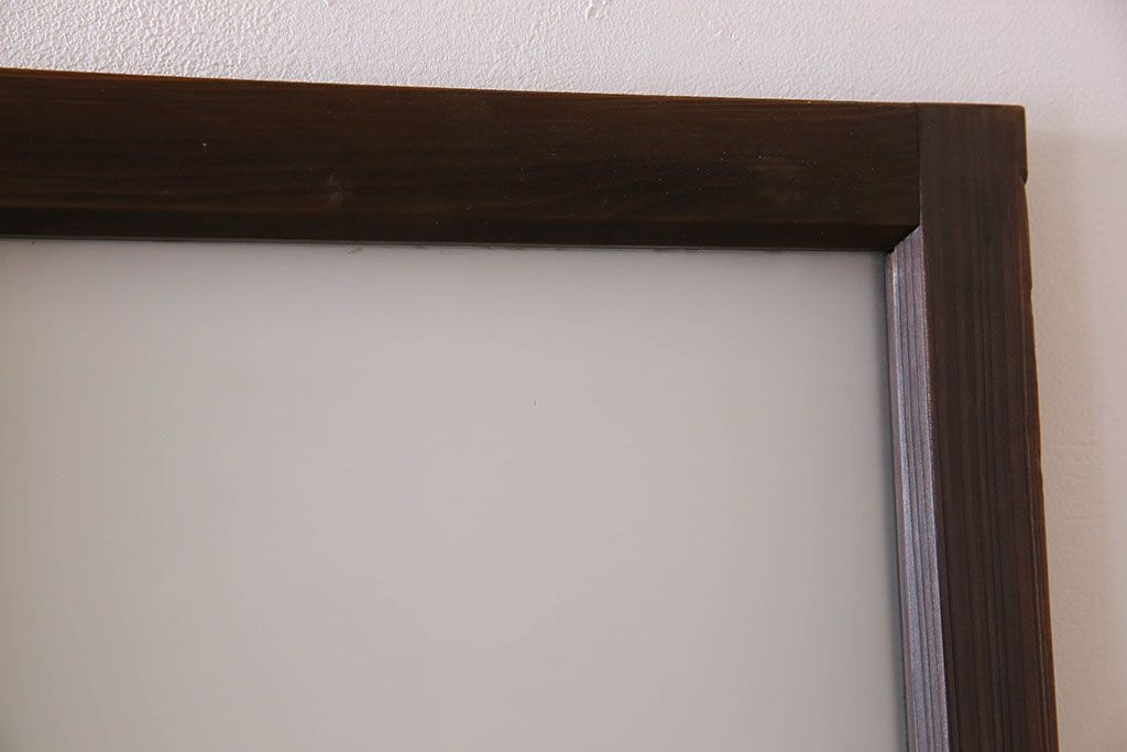 モダンなアンティークガラス戸4枚セット　当時物色ガラス入り