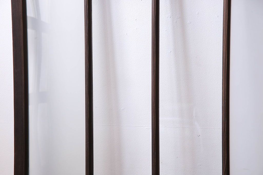 モダンなアンティークガラス戸4枚セット　当時物色ガラス入り