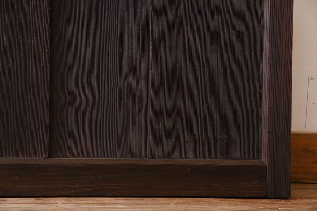 モダンなアンティークガラス戸4枚セット　当時物色ガラス入り