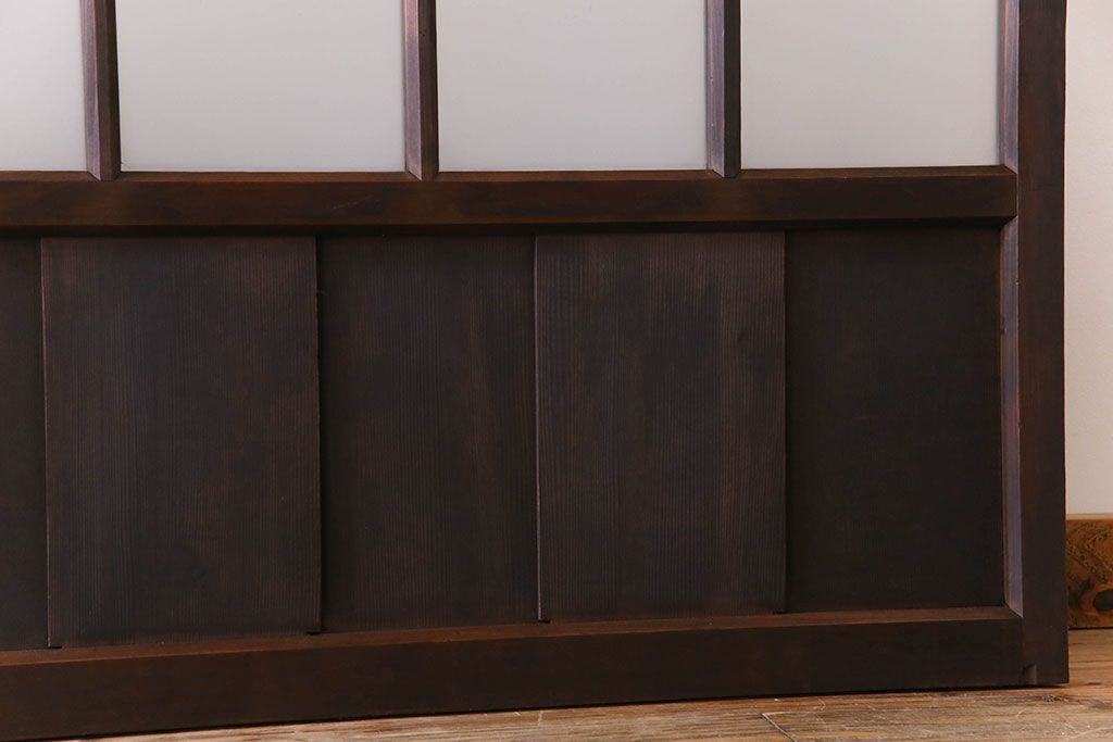 モダンなアンティークガラス戸4枚セット　当時物色ガラス入り