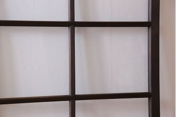 和製アンティーク　すりガラス入り!古い木のガラス戸2枚セット(1)