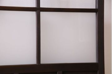 和製アンティーク　すりガラス入り!古い木のガラス戸2枚セット(1)
