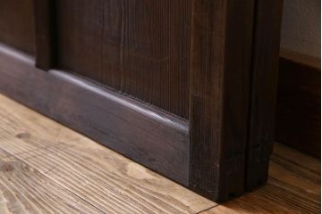 和製アンティーク　すりガラス入り!古い木のガラス戸2枚セット(1)