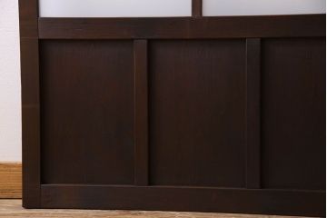 和製アンティーク　すりガラス入り!古い木のガラス戸2枚セット(1)
