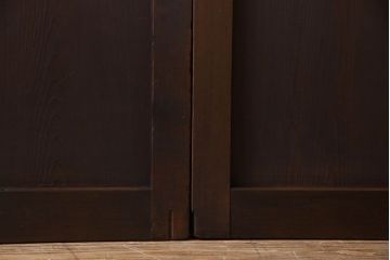 和製アンティーク　すりガラス入り!古い木のガラス戸2枚セット(1)