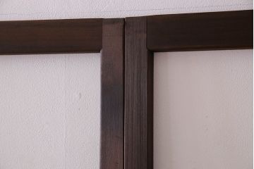 和製アンティーク　すりガラス入り!古い木のガラス戸4枚セット