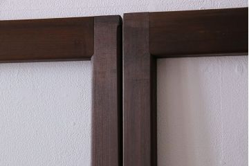 和製アンティーク　すりガラス入り!古い木のガラス戸4枚セット