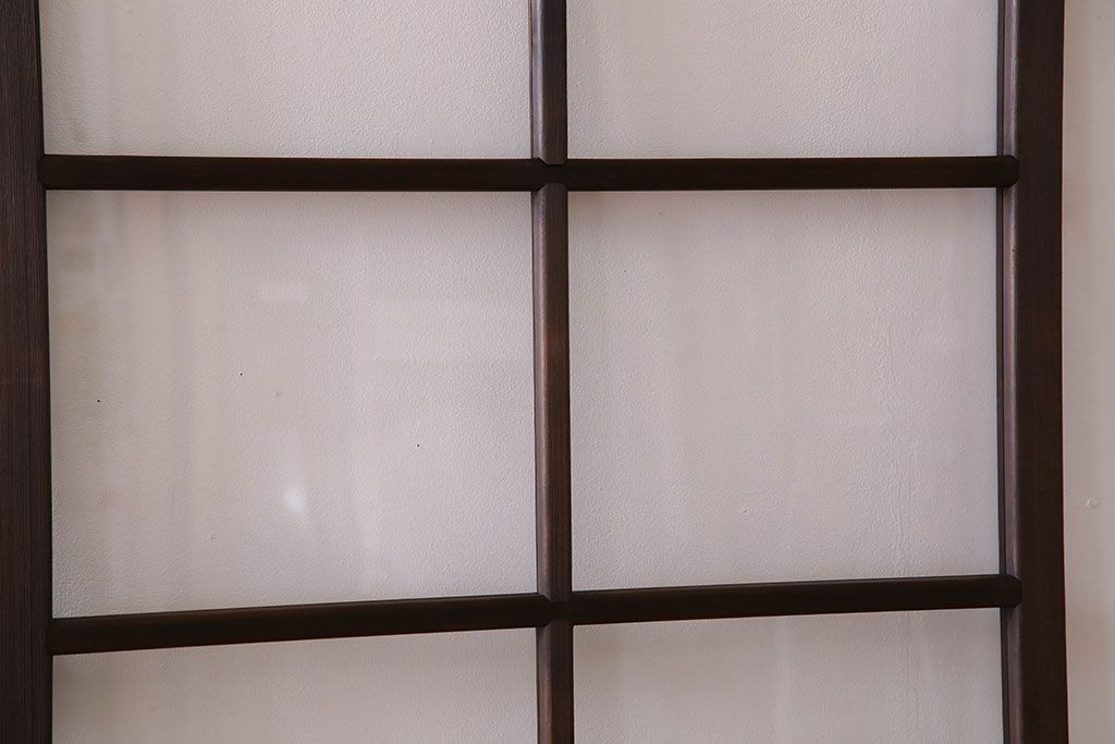 和製アンティーク　すりガラス入り!古い木のガラス戸4枚セット