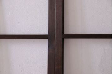 和製アンティーク　すりガラス入り!古い木のガラス戸4枚セット