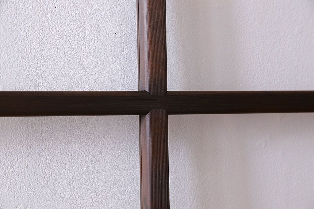 和製アンティーク　すりガラス入り!古い木のガラス戸4枚セット