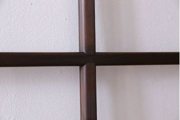 和製アンティーク　すりガラス入り!古い木のガラス戸4枚セット