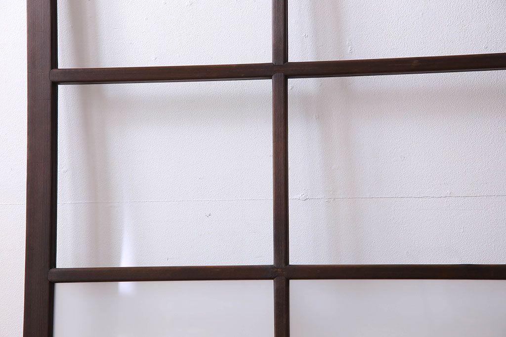 和製アンティーク　すりガラス入り!古い木のガラス戸4枚セット