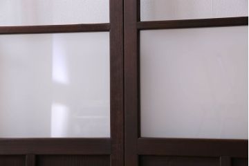 和製アンティーク　すりガラス入り!古い木のガラス戸4枚セット