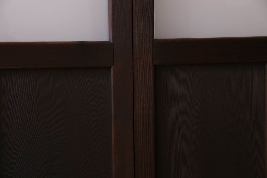 和製アンティーク　すりガラス入り!古い木のガラス戸4枚セット