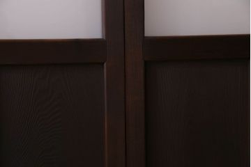 和製アンティーク　すりガラス入り!古い木のガラス戸4枚セット