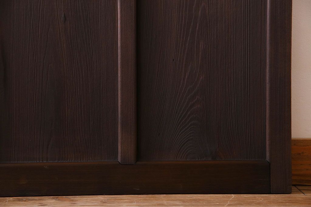 和製アンティーク　すりガラス入り!古い木のガラス戸4枚セット