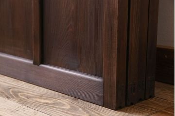 和製アンティーク　すりガラス入り!古い木のガラス戸4枚セット