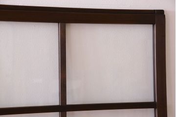 和製アンティーク　すりガラス入り!古い木のガラス戸4枚セット