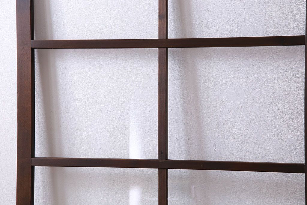和製アンティーク　すりガラス入り!古い木のガラス戸4枚セット