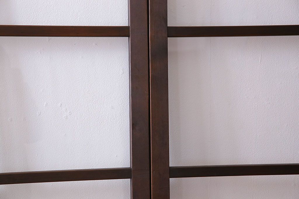 和製アンティーク　すりガラス入り!古い木のガラス戸4枚セット