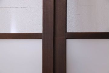 和製アンティーク　すりガラス入り!古い木のガラス戸4枚セット
