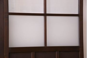 和製アンティーク　すりガラス入り!古い木のガラス戸4枚セット