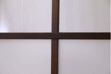 和製アンティーク　すりガラス入り!古い木のガラス戸4枚セット