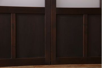和製アンティーク　すりガラス入り!古い木のガラス戸4枚セット