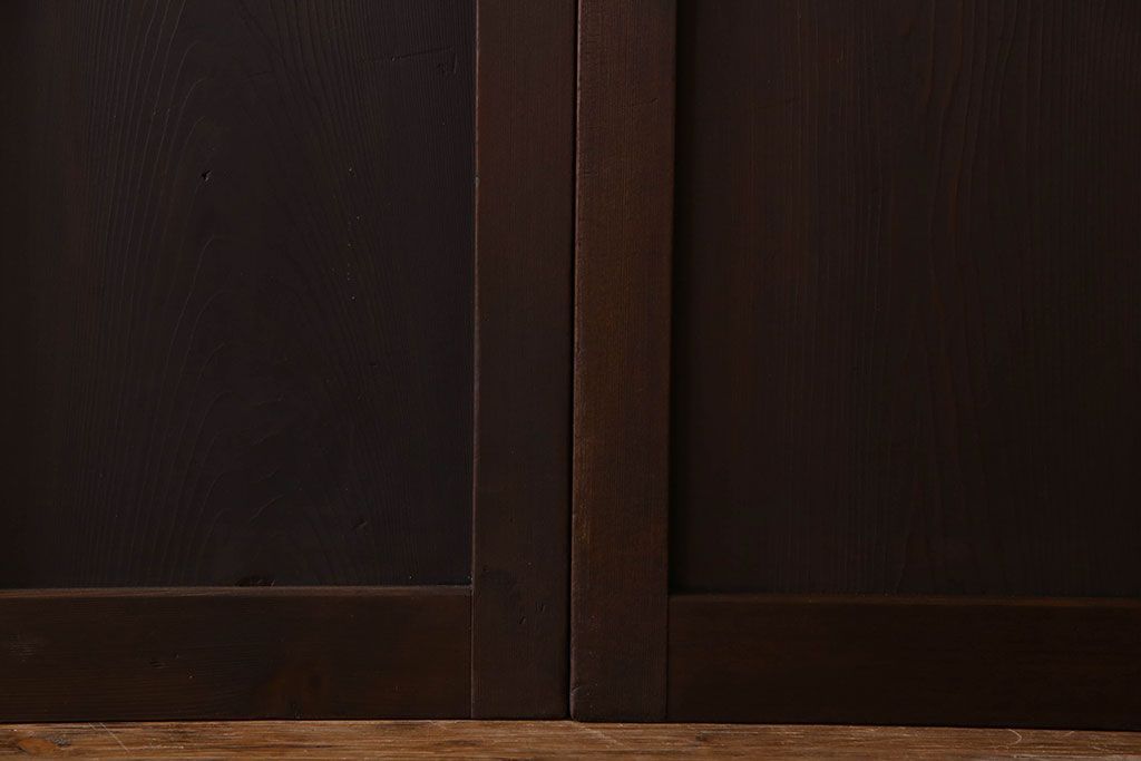 和製アンティーク　すりガラス入り!古い木のガラス戸4枚セット