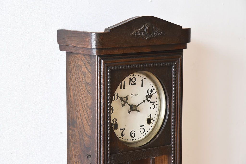 アンティーク雑貨　吉田時計　Yマーク　愛知県時計製造同業組合シール　古時計(振り子時計)