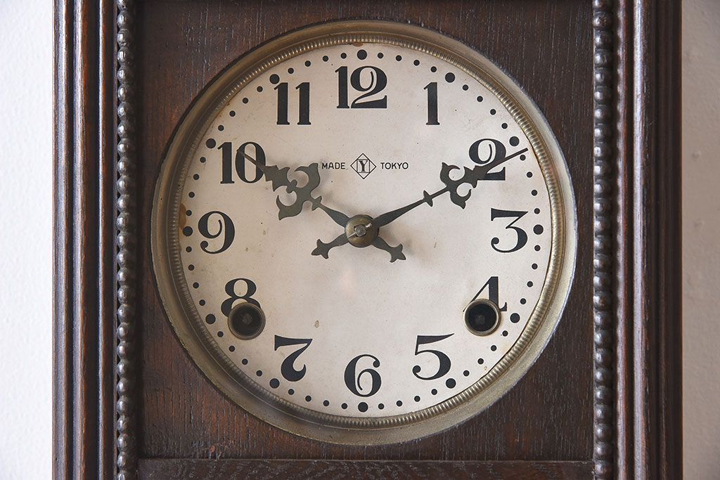 アンティーク雑貨　吉田時計　Yマーク　愛知県時計製造同業組合シール　古時計(振り子時計)