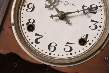 アンティーク雑貨　吉田時計　Yマーク　愛知県時計製造同業組合シール　古時計(振り子時計)