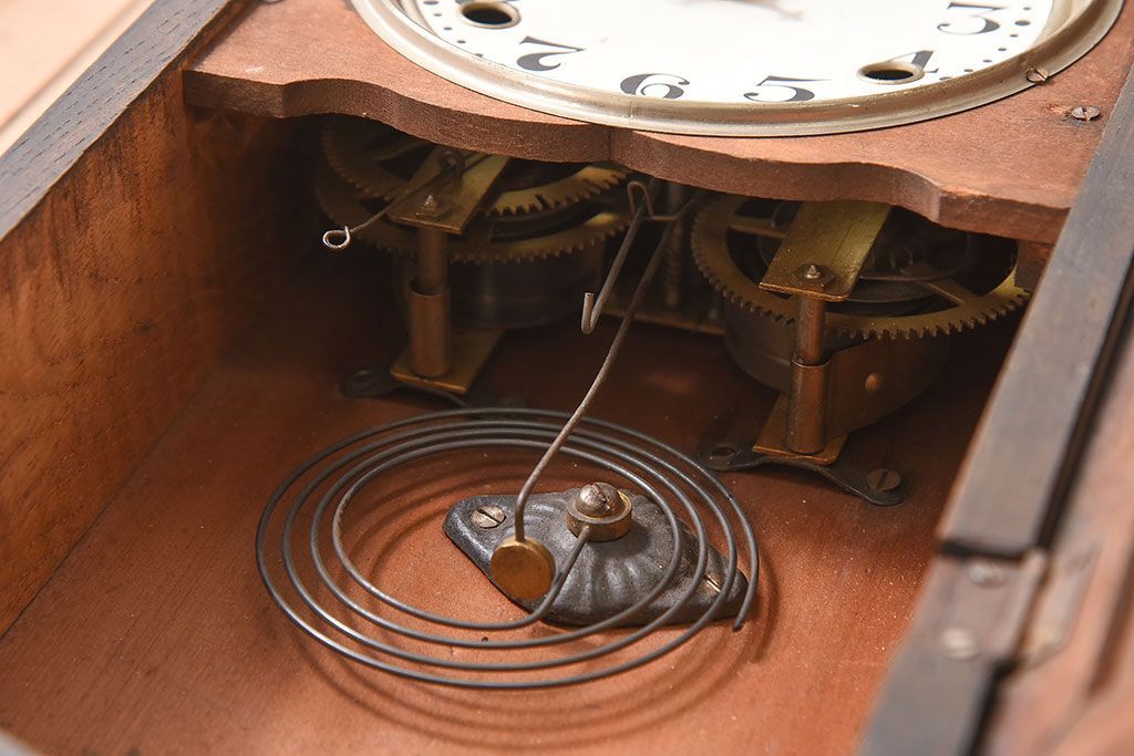 アンティーク雑貨　吉田時計　Yマーク　愛知県時計製造同業組合シール　古時計(振り子時計)