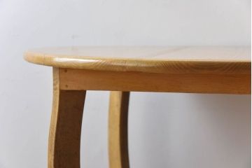 レトロ家具　ナラ材製　昭和レトロ　ラウンドテーブル(サイドテーブル)