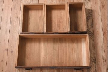 アンティーク家具　明治大正期　古民具・骨董　前面檜材　かくし付き!関西帳場箪笥(2)