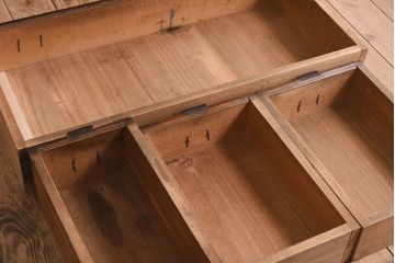 アンティーク家具　明治大正期　古民具・骨董　前面檜材　かくし付き!関西帳場箪笥(2)