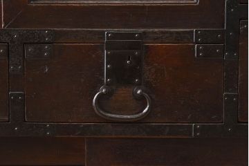 アンティーク家具　明治大正期　古民具・骨董　前面檜材　かくし付き!関西帳場箪笥(2)