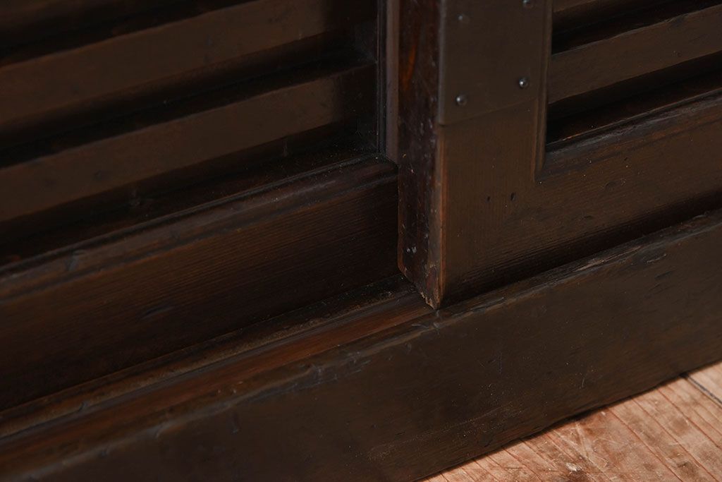 アンティーク家具　明治大正期　古民具・骨董　前面檜材　かくし付き!関西帳場箪笥(2)