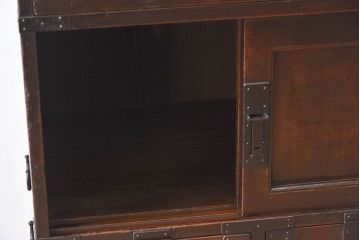 アンティーク家具　明治大正期　古民具・骨董　前面檜材　かくし付き!関西帳場箪笥(2)