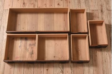 アンティーク家具　明治期　古民具・骨董　前面欅材　玉杢!アンティーク帳場箪笥