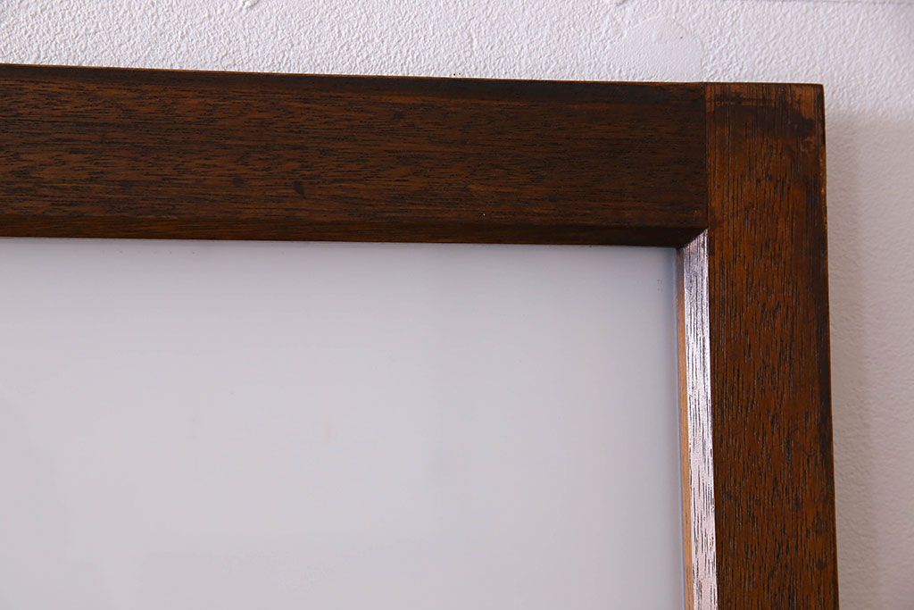 和製アンティーク　すりガラス入り!古い木のガラス戸2枚セット(2)