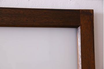 和製アンティーク　すりガラス入り!古い木のガラス戸2枚セット(2)