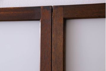 和製アンティーク　すりガラス入り!古い木のガラス戸2枚セット(2)