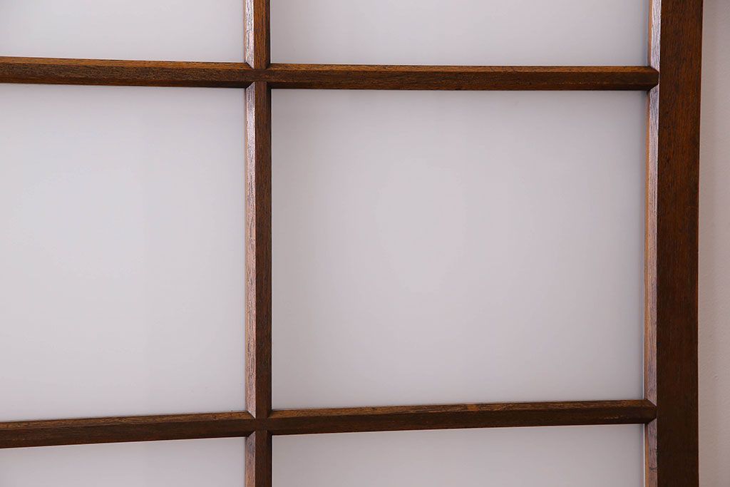 和製アンティーク　すりガラス入り!古い木のガラス戸2枚セット(2)