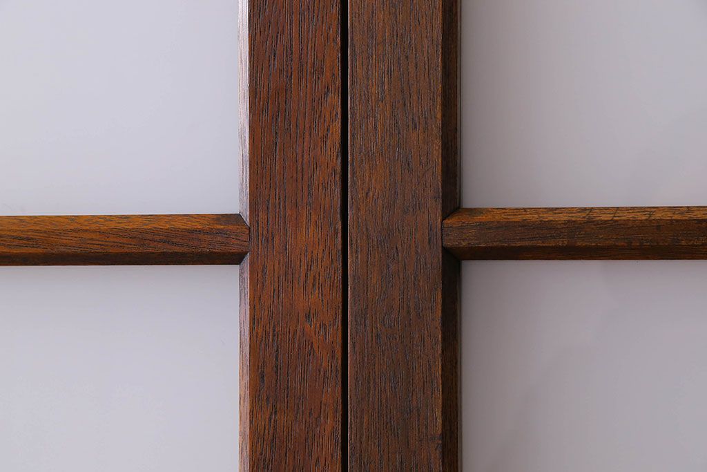 和製アンティーク　すりガラス入り!古い木のガラス戸2枚セット(2)