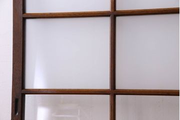 和製アンティーク　すりガラス入り!古い木のガラス戸2枚セット(2)