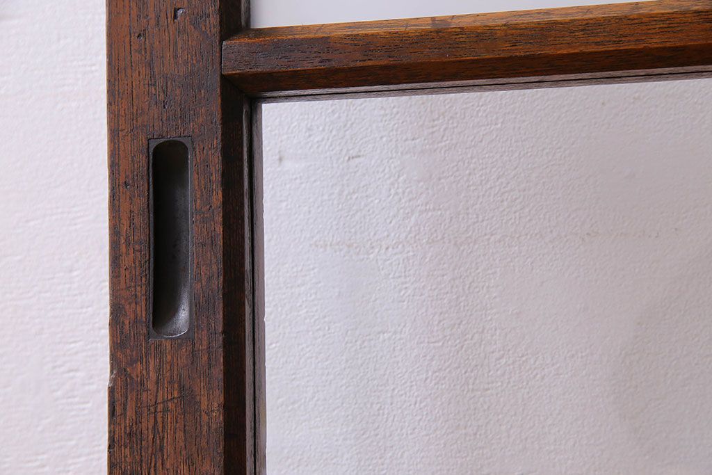 和製アンティーク　すりガラス入り!古い木のガラス戸2枚セット(2)